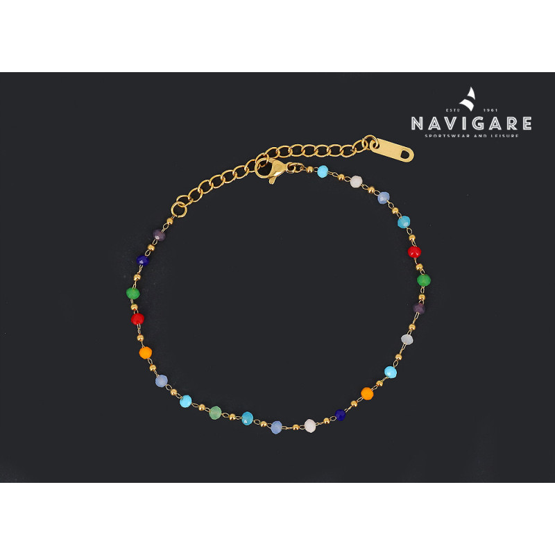 Bracciale Navigare donna catenella color oro e decori mod D