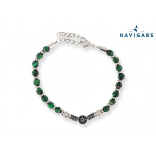 Bracciale Navigare uomo con sfere sfaccettate mod D