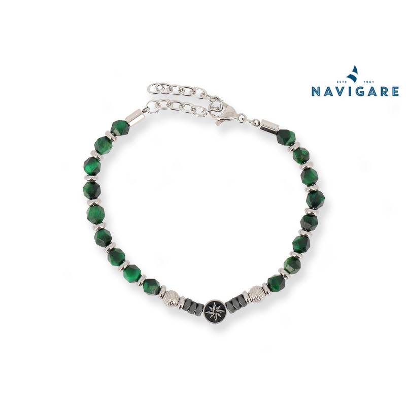 Bracciale Navigare uomo con sfere sfaccettate mod D