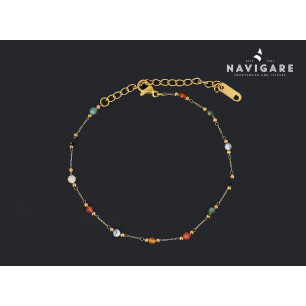 Bracciale Navigare donna catenella color oro e decori mod C