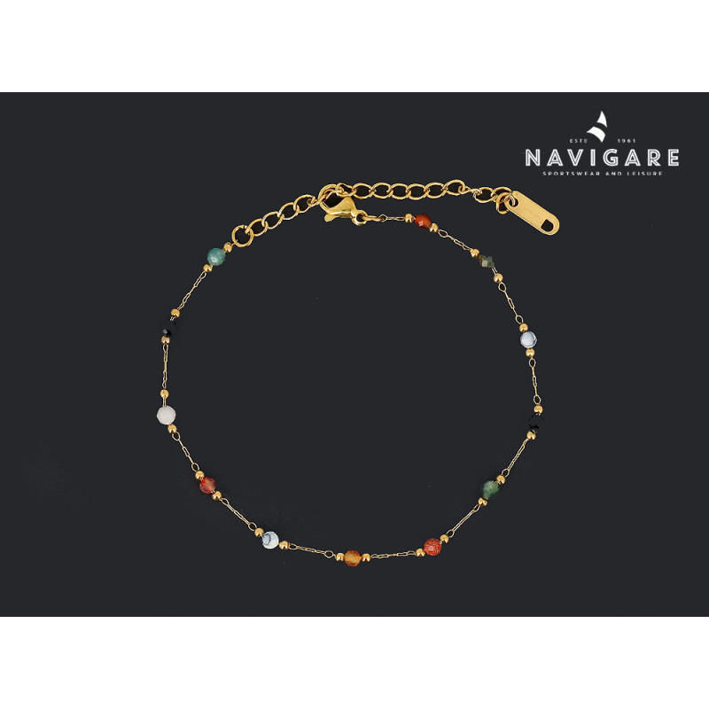 Bracciale Navigare donna catenella color oro e decori mod C