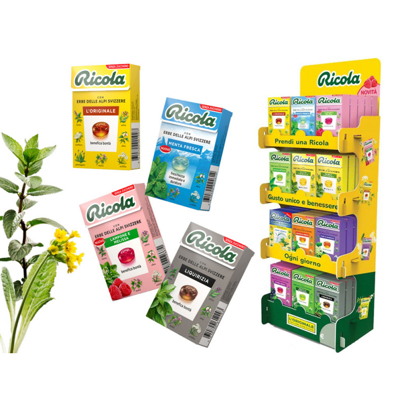 Espositore Ricola da 60 pz Nuovo assortimento