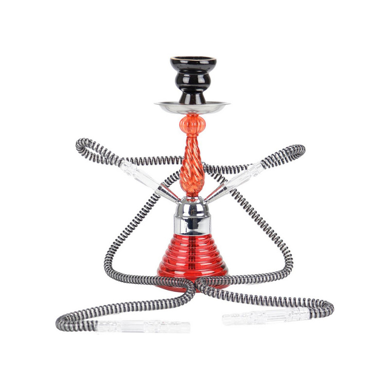 Narghilé 2 tubo Sisha Doha colore rosso 30 cm