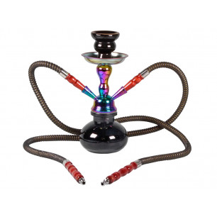 Narghilé 2 tubo SishaSinai/Rainbow colore nero 25 cm