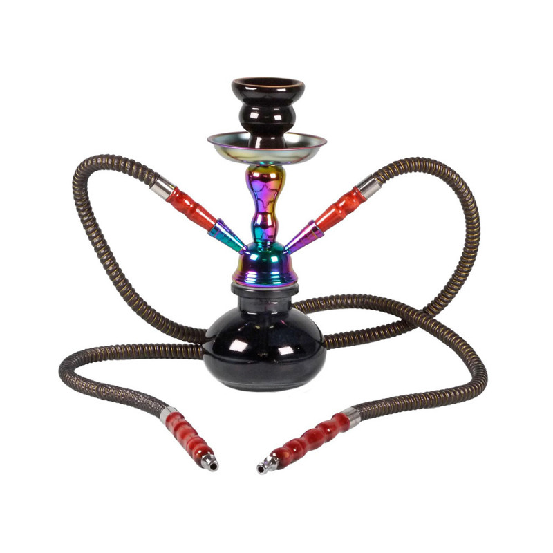 Narghilé 2 tubo SishaSinai/Rainbow colore nero 25 cm
