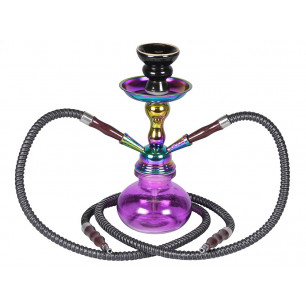Narghilé 2 tubo SishaSinai/Rainbow colore viola 25 cm