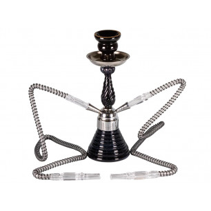 Narghilé 2 tubo Sisha Doha colore nero 30 cm