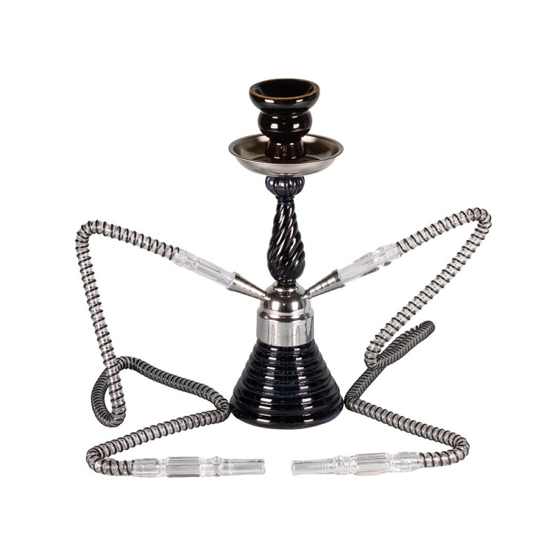 Narghilé 2 tubo Sisha Doha colore nero 30 cm