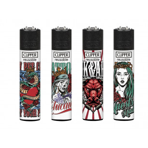 Accendini Clipper Large Hard Tatoo 2 X