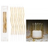 Confezione 8 candeline Curly dorate cm. 12,5 con sostegno