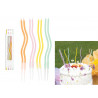 Confezione 8 candeline Curly pastello cm. 12,5 con sostegno