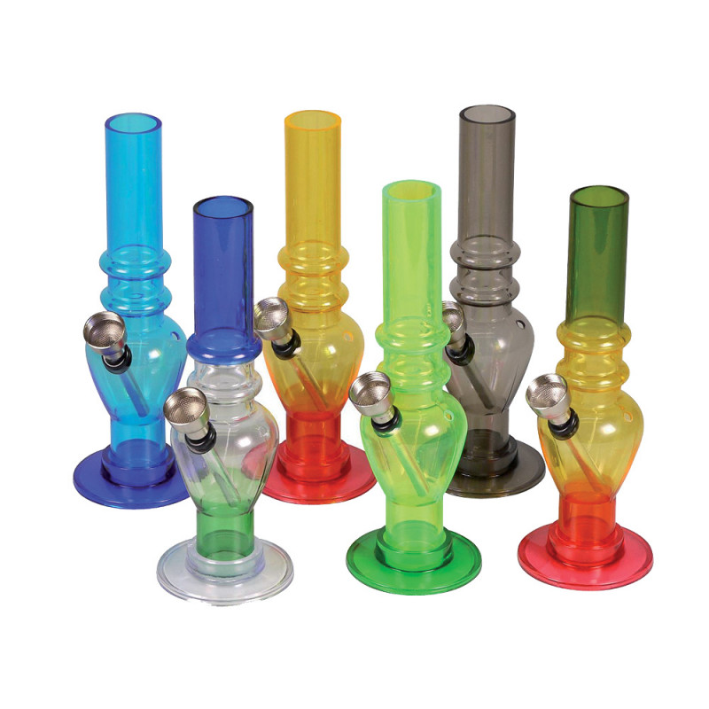 Bong in plastica colorata altezza 15.5 cm