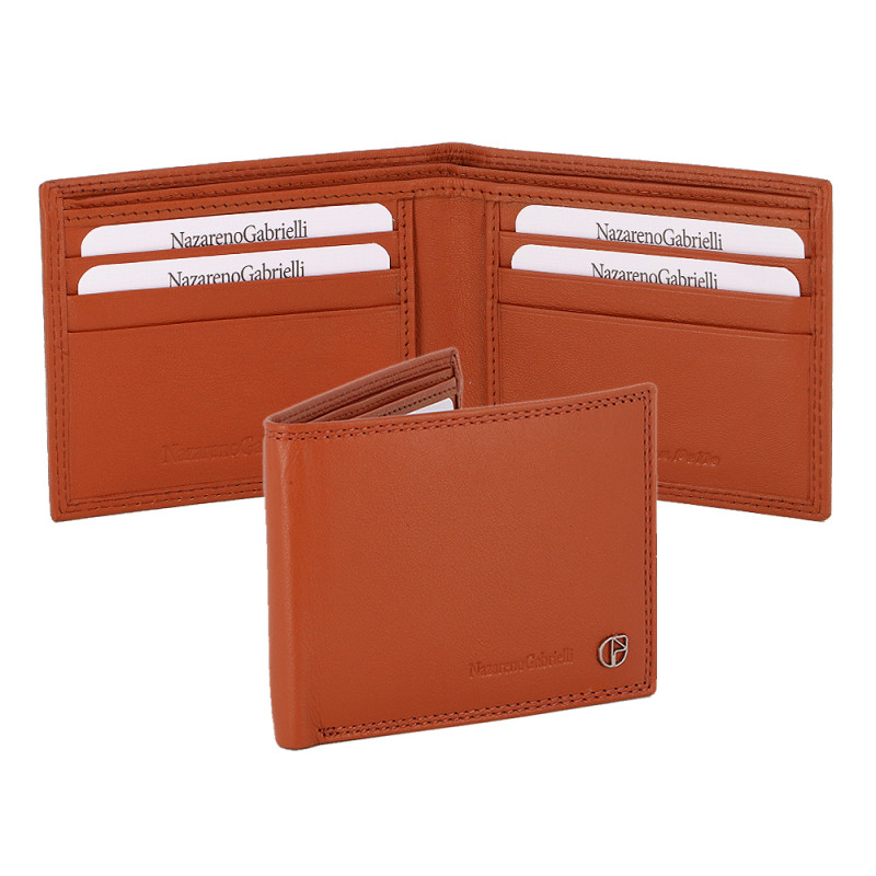 Portafoglio in pelle Nazareno Gabrielli uomo senza portamonete