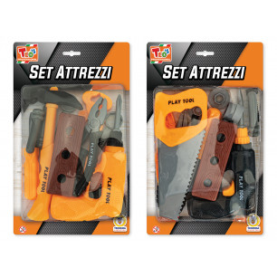 Set attrezzi da lavoro in blister 2 ass.ti