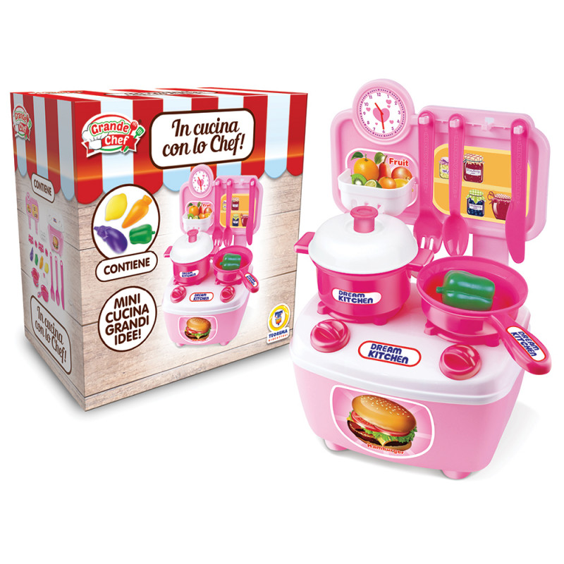 Mini cucina giocattolo con accessori