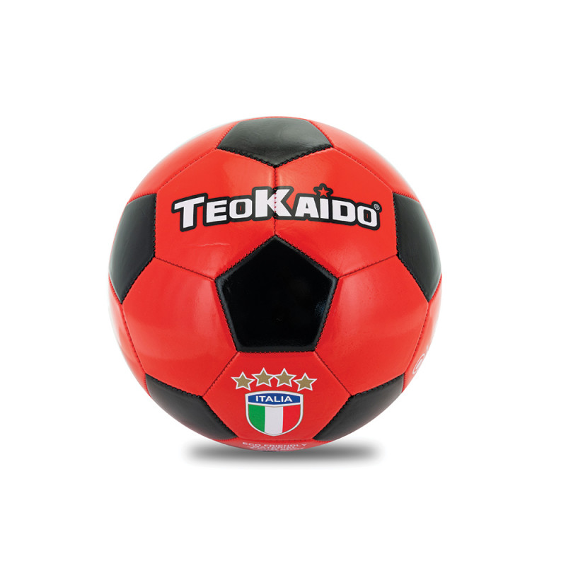 Pallone da calcio Teokaido rosso/nero size 5 cucito 280 gr.