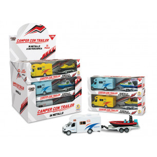 Camper in metallo a retrocarica con trailer mare 3 ass.ti