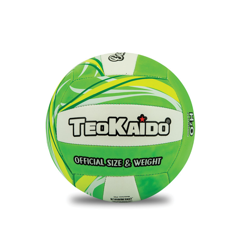Palla volley TeoKaido verde in ecopelle cucito 280 gr size 5 SGONFIO