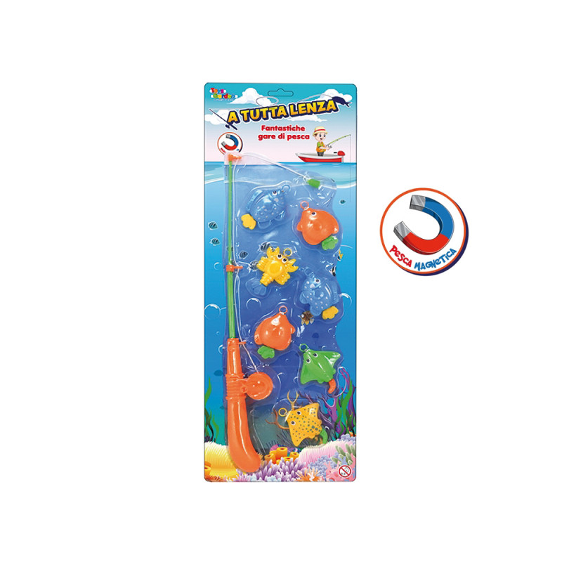 Pesca magnetica con 7 pesci in blister