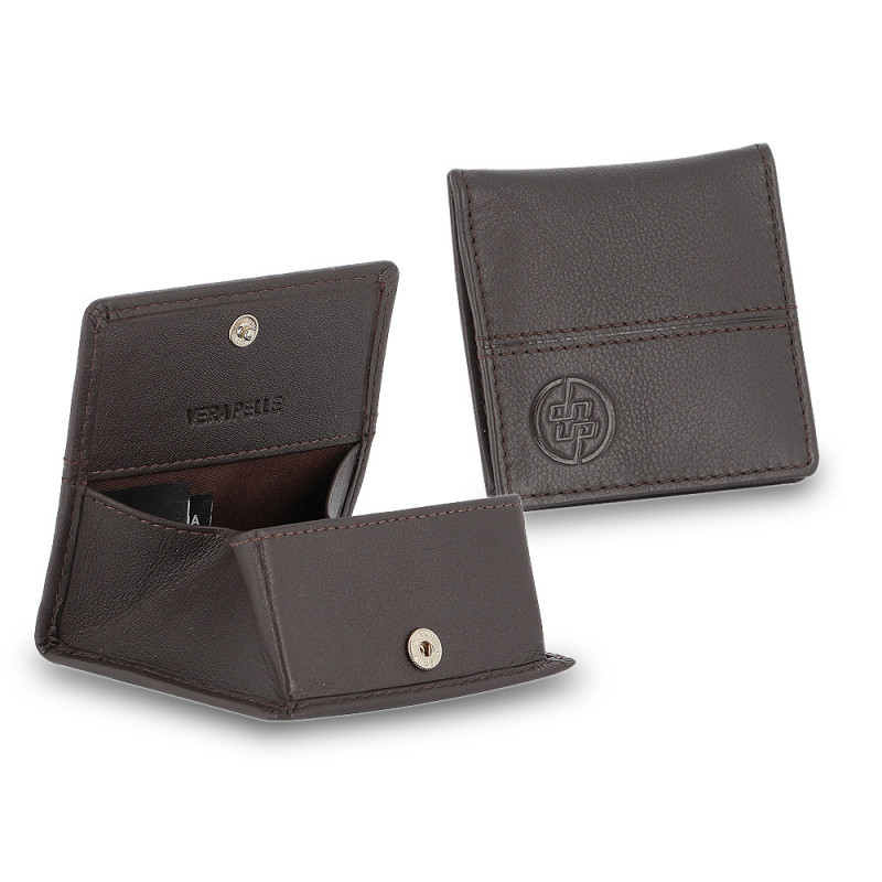 Portamonete DNUP linea Giak a pozzetto pelle testa di moro