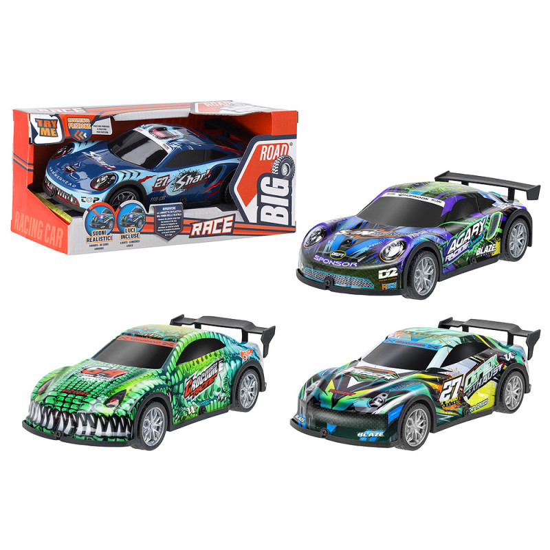 Auto race a frizione con luci e suoni 4 ass.ti