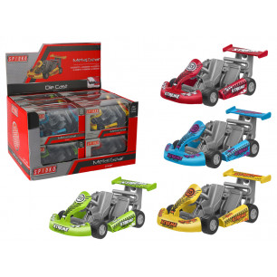 Modellino go-kart die cast display 12 pz 4 ass.ti
