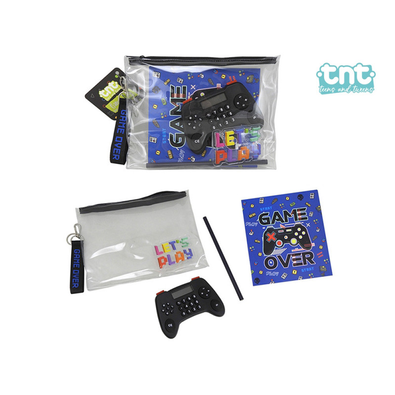 Astuccio cartoleria Gamer con quaderno, matita e calcolatrice display 8 pz prezzo ad astuccio