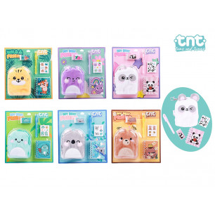 Pocket set kawaii con quadernetto, portachiavi e acc.ri 6 ass.ti