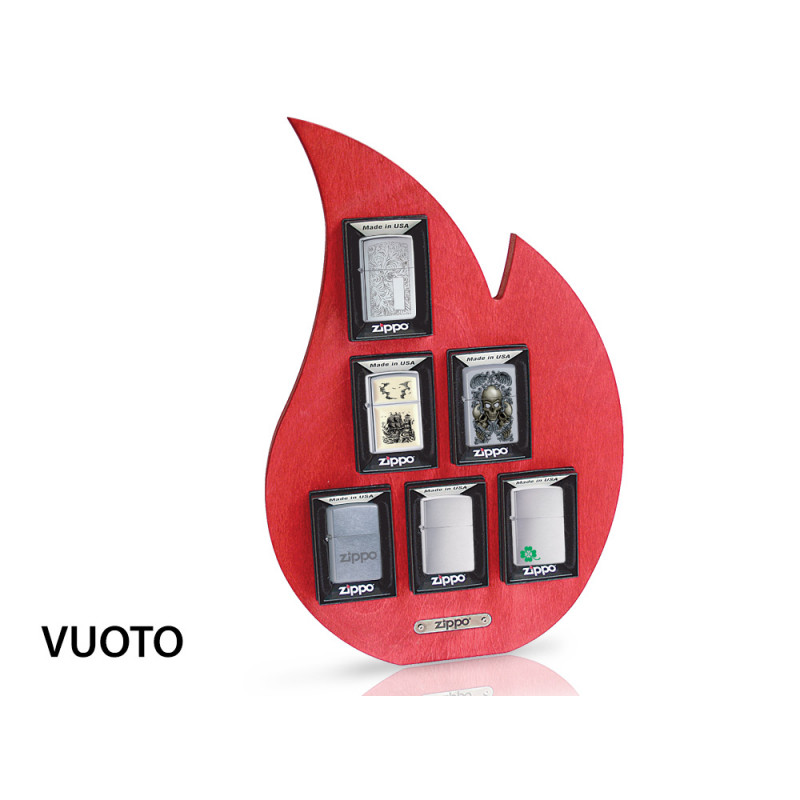 Espo in legno a fiamma per 6 accendini Zippo 
