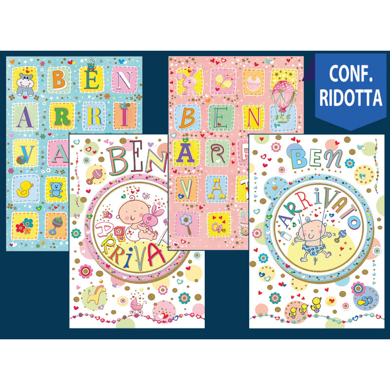 Biglietti Lieto Evento con rilievo e oro a caldo