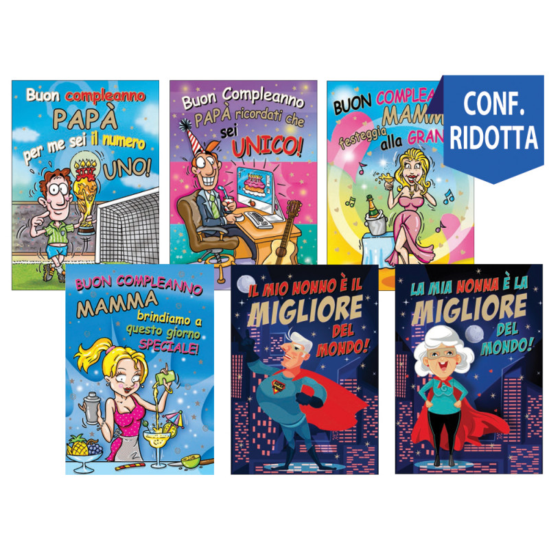 Biglietti mix humor mamma papà nonni