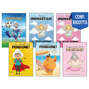 Biglietti Pensione e Onomastico umoristici