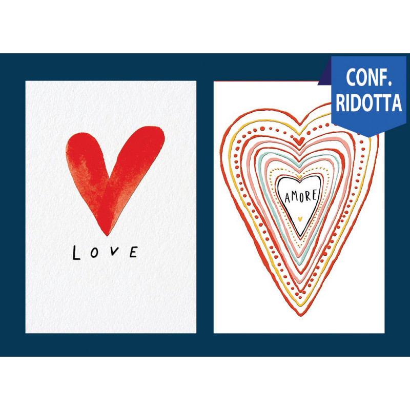 Biglietti d'amore con particolari in rilievo