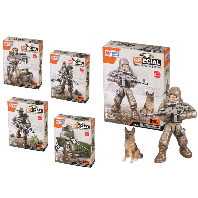Set costruzioni Kids Target figure militari display 8 pz ass.ti