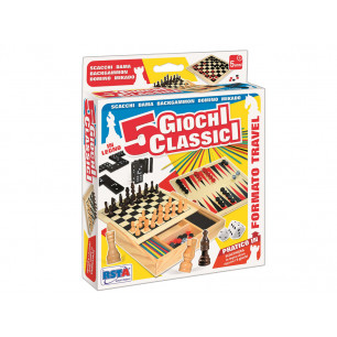 Set 5 giochi in 1 in scatola in legno