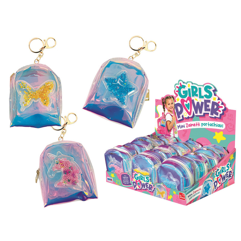 Zainetti portachiavi Girls Power display 12 pz