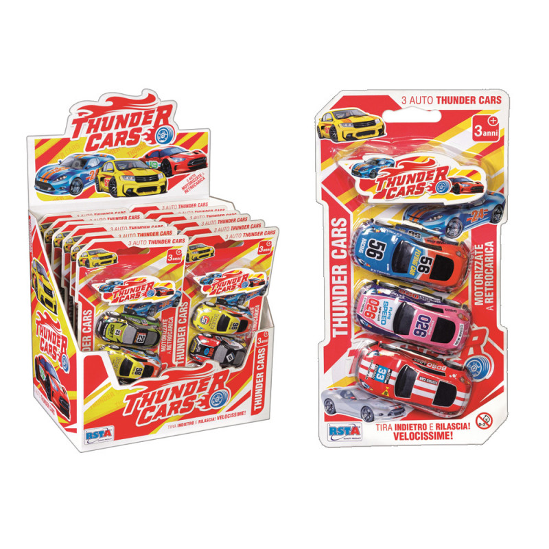 Blister 3 auto die cast a retrocarica display 12 blister