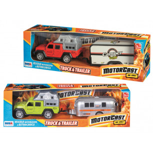 Jeep a retrocarica die cast a retrocarica con rimorchio 2 ass.ti