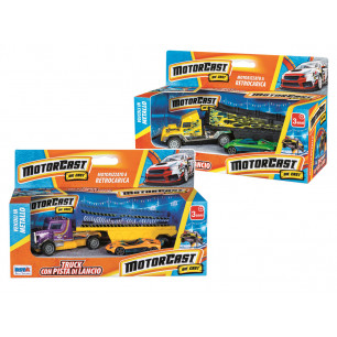 Camion truck con rampa di lancio e auto