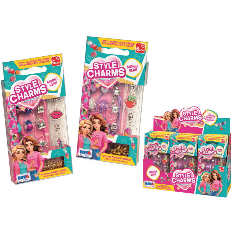 Set monili veri con charms display 12 pz
