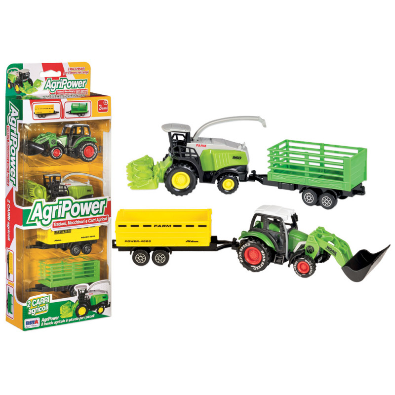 Set 2 trattori agripower con 2 carri