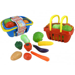 Cestino della spesa giocattolo con frutta e verdura 2 colori