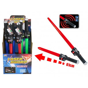 Spada luminosa estensibile con luci e suoni display 12 pz