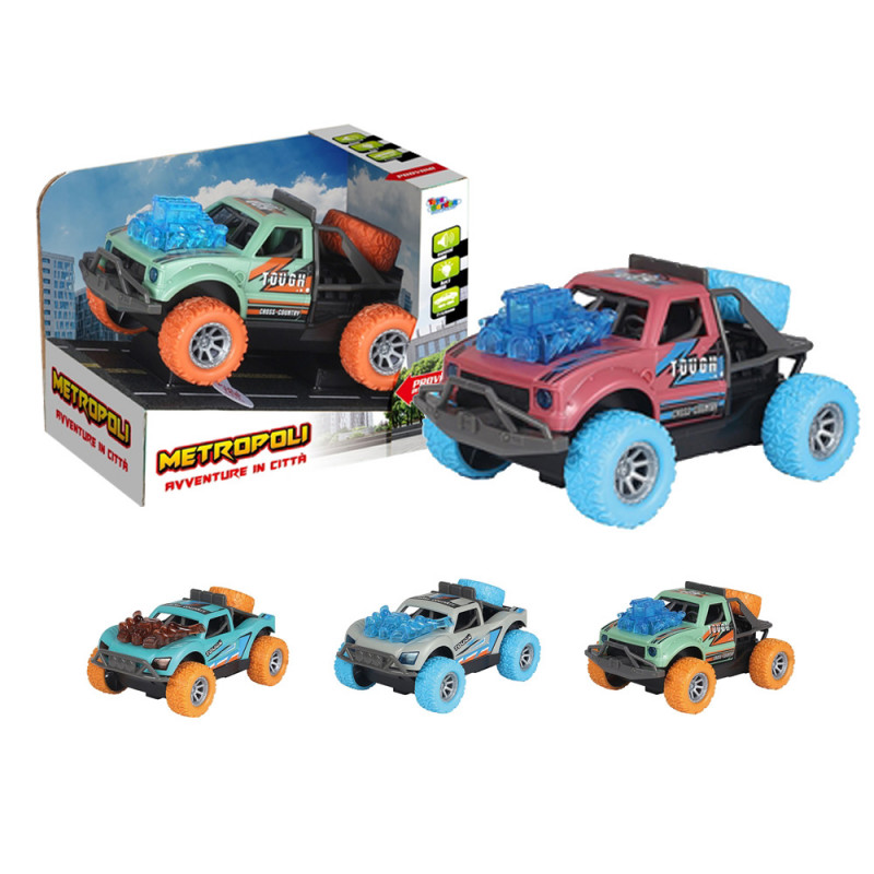 Auto metropoli off road a frizione con luci e suoni 4 ass.ti