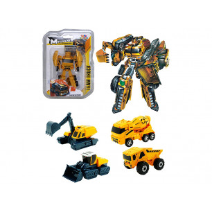 Robot trasformabili Construction in metallo display 12 pz ass.ti