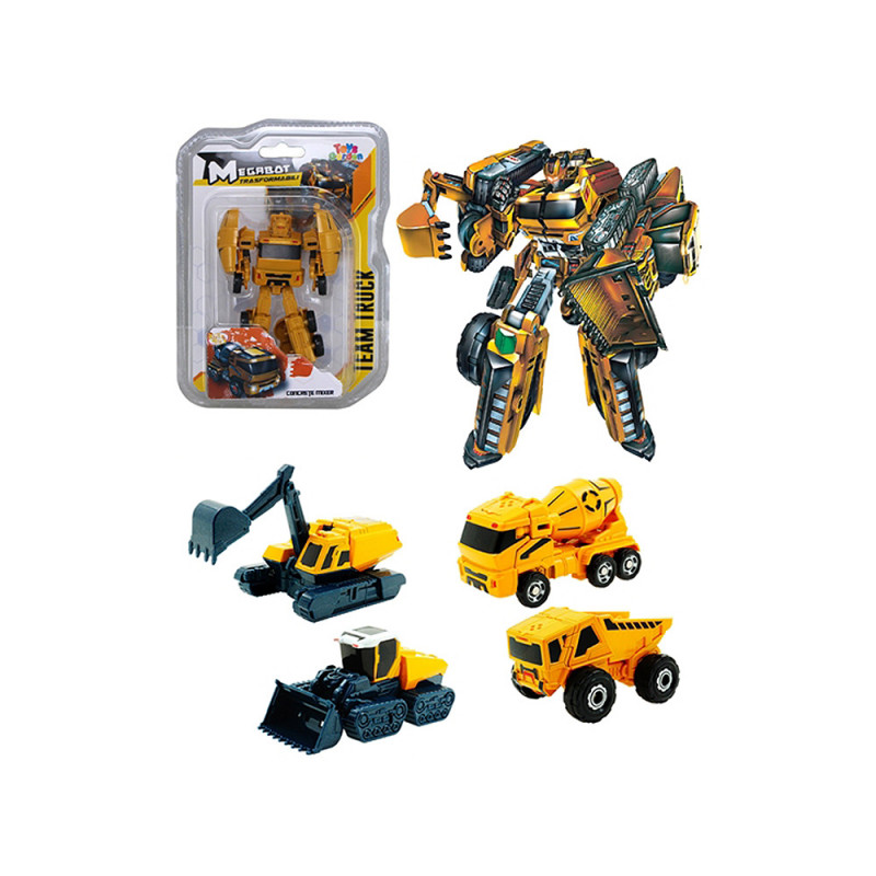 Robot trasformabili Construction in metallo display 12 pz ass.ti