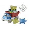 Camion da spiaggia con secchiello cm. 13 e accessori in plastica riciclata