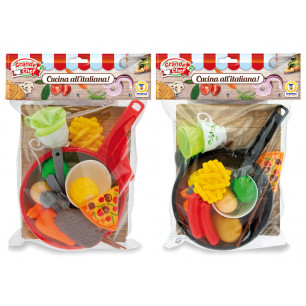 Pentola giocattolo con accessori da cucina