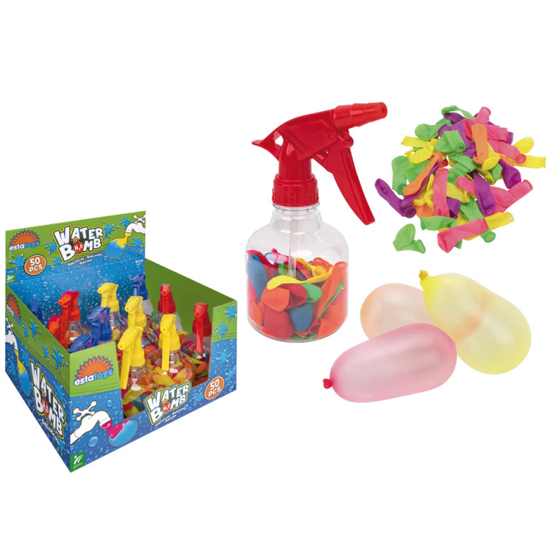 Spruzzino con 50 bombe ad acqua display 12 pz