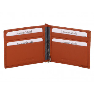 Portafoglio in pelle Nazareno Gabrielli con inserto e fermabanconote